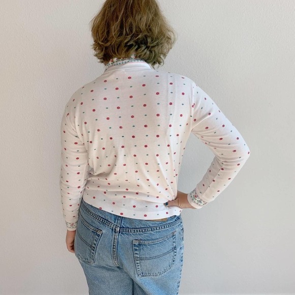 VINTAGE 90s Ashley Multicolored Floral Long Sleeve Turtleneck Shirt Small - Picture 4 of 4